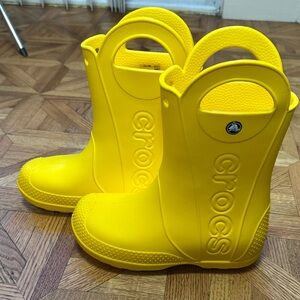 CROCS Kids Bright Yellow Rain Boots